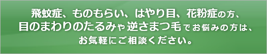 長野県佐久市の佐久平スカイ眼科クリニック-飛蚊症、ものもらい、はやり目、花粉症